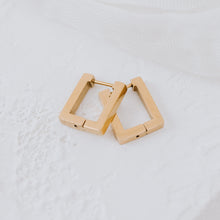 Load image into Gallery viewer, Geo Earrings | Gold 18k with Stainless Steel| Square | Koquetta Accessories & Jewellery Fraser Valley