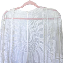 Load image into Gallery viewer, Gorgeous Lacey Cover Shawl with a beautiful print. It wears loose, delicate and femininely. Can be used in so many ways.