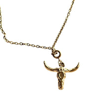 Load image into Gallery viewer, Toro Necklace | Bull Bucranium | Stainless Steel | Koquetta Accessories & Jewellery Vancouver