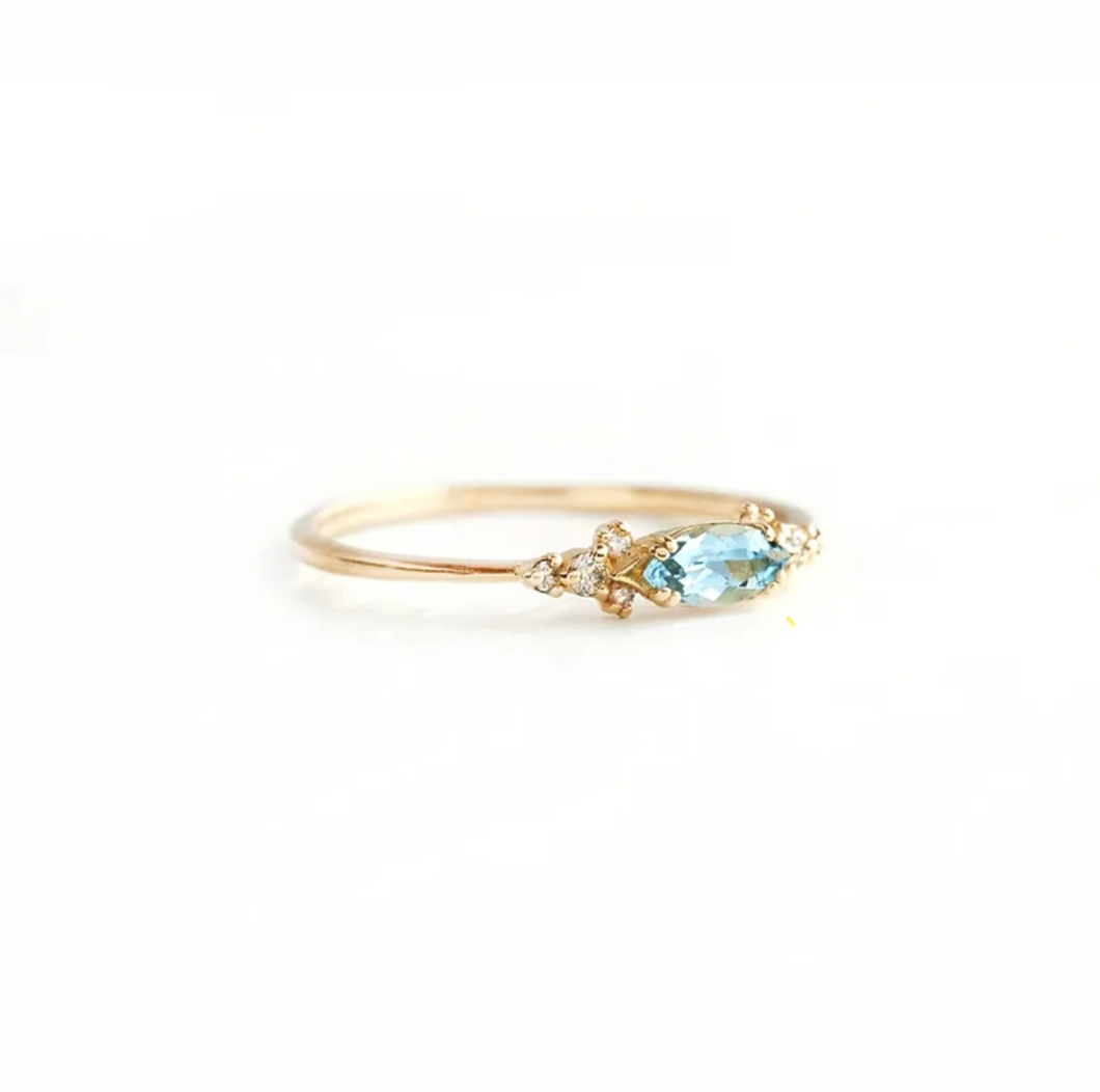 The Afina sterling silver gold plated ring is a must to add to your jewelry. It's dainty look and beautiful placement of stones gives it is alluring impression. 