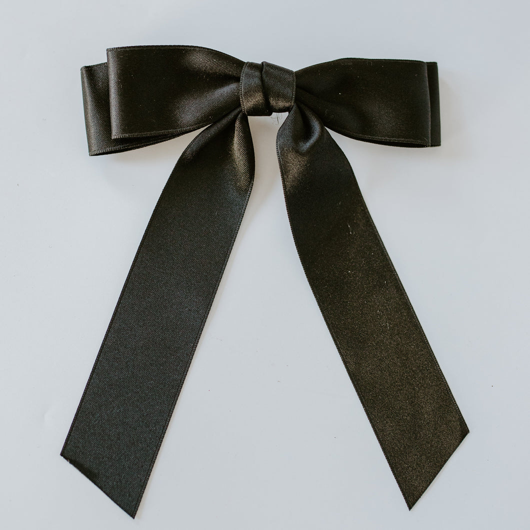 Black Ella Bow | Hair Accessories Clip | Fraser Valley, British Columbia | Koquetta Accessories