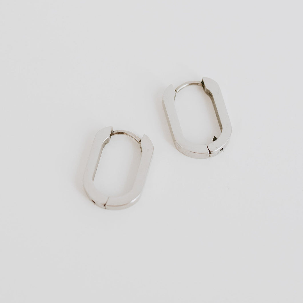 Geo Earrings | Stainless Steel Silver | Oval | Koquetta Accessories & Jewellery Chilliwack