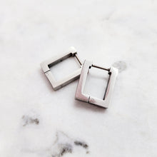 Load image into Gallery viewer, Geo Earrings | Stainless Steel Silver | Square | Koquetta Accessories &amp; Jewellery Vancouver

