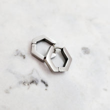 Load image into Gallery viewer, Geo Earrings | Stainless Steel Silver | Hex | Koquetta Accessories &amp; Jewellery Vancouver
