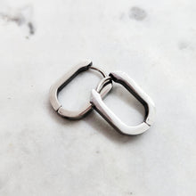 Load image into Gallery viewer, Geo Earrings | Stainless Steel Silver | Oval | Koquetta Accessories &amp; Jewellery Chilliwack
