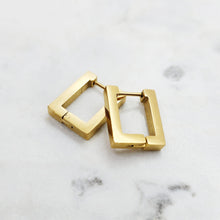 Load image into Gallery viewer, Geo Earrings | Gold 18k with Sterling Silver base | Square | Koquetta Accessories &amp; Jewellery Fraser Valley
