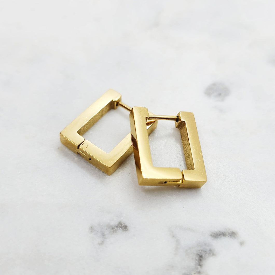 Geo Earrings - Gold Square