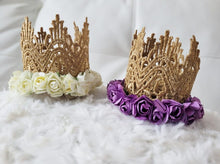 Load image into Gallery viewer, Gold Lace Crown Headband
